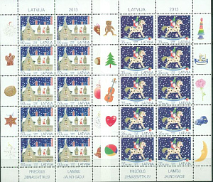 Латвия, 2013, Рождество, 2 листа